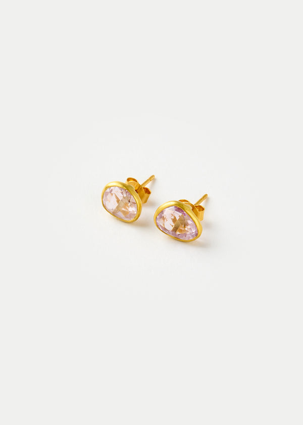 pippa small 18kt Gold Kunzite Classic Studs