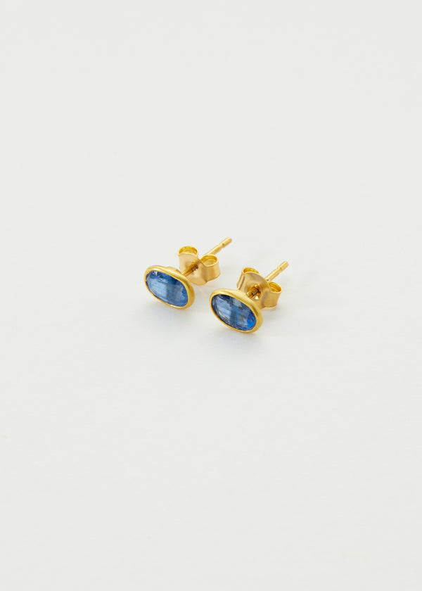Pippa Small 18kt Gold Kyanite Classic Studs