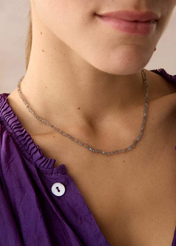 Pippa Small 18kt Gold Labradorite Beaded Necklace