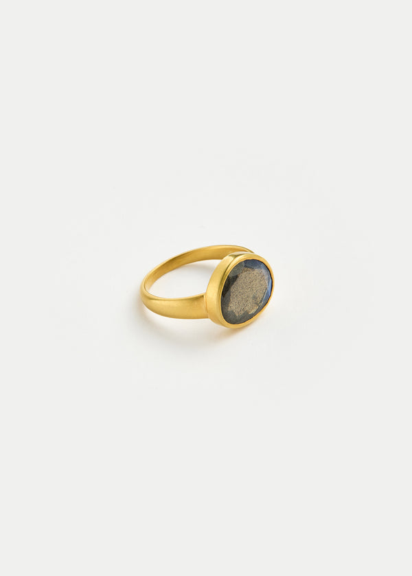 Pippa Small 18kt Gold Labradorite Greek Ring
