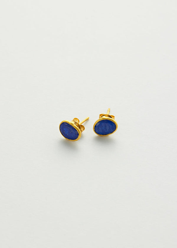Pippa Small 18kt Gold Lapis Lazuli Classic Studs
