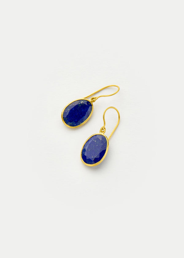 Pippa Small 18kt Gold Lapis Single Drop Earrings