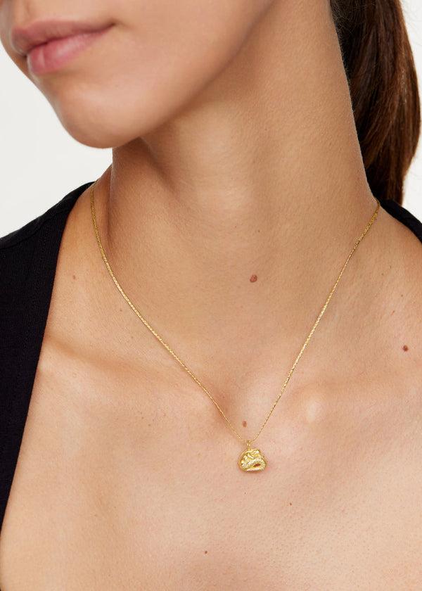 Pippa Small 18kt Gold Mermaid Pendant On Cord