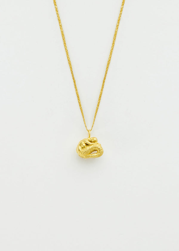 pippa small 18kt Gold Mermaid Pendant on Cord