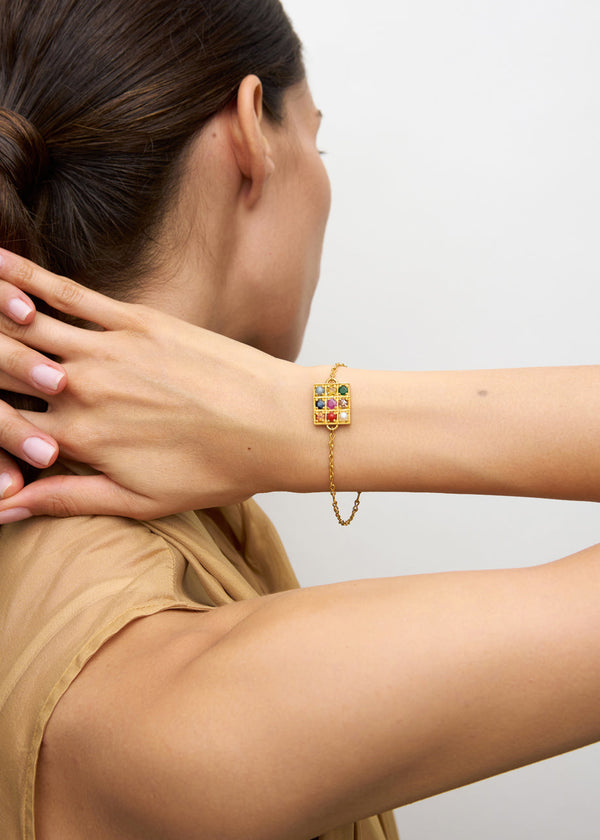 Pippa Small 18kt Gold Navaratna Bracelet