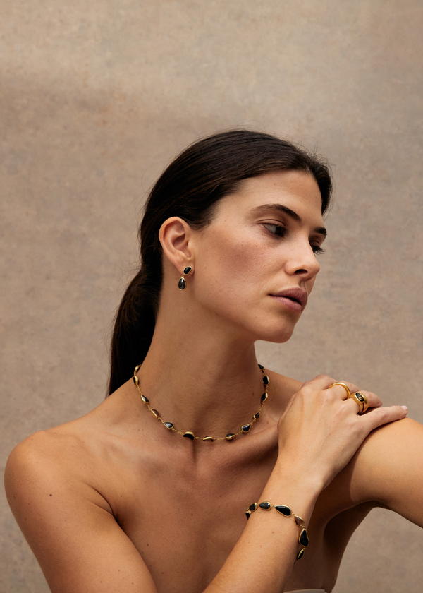 Pippa Small 18kt Gold Night Full Stone Necklace