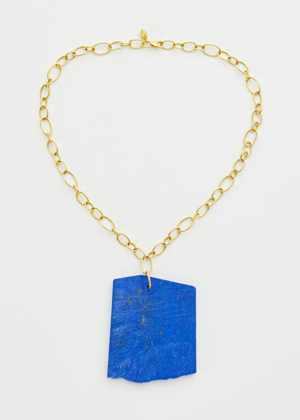 pippa small 18kt Gold Nila Lapis on Chain Necklace