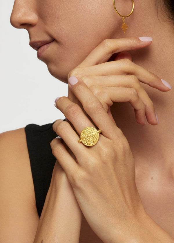Pippa Small 18kt Gold Nila Swivel Ring