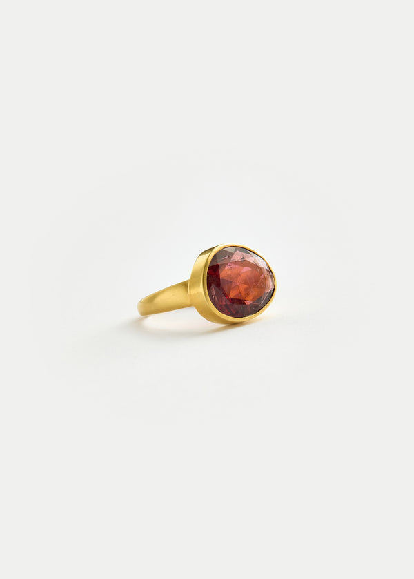 Pippa Small 18kt Gold Pink Tourmaline Greek Ring