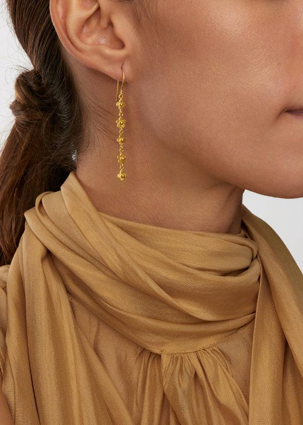 Pippa Small 18kt Gold Posy Drop Earrings