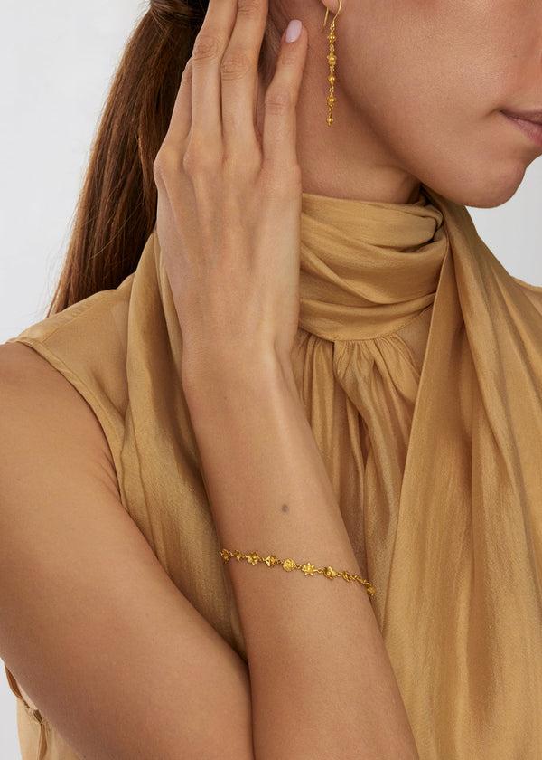 Pippa Small 18kt Gold Posy Drop Earrings