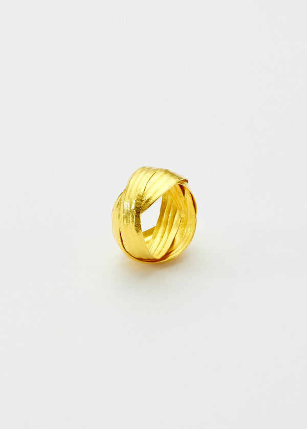 Pippa Small 18kt Gold PSTM Myanmar Palm Leaf Ring