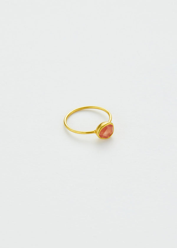 Pippa Small 18kt Gold Rhodochrosite Cup Ring
