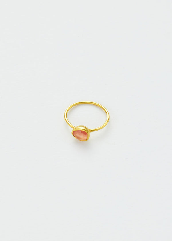 Pippa Small 18kt Gold Rhodochrosite Cup Ring