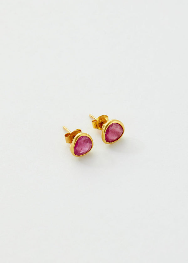 Pippa Small 18kt Gold Ruby Classic Studs