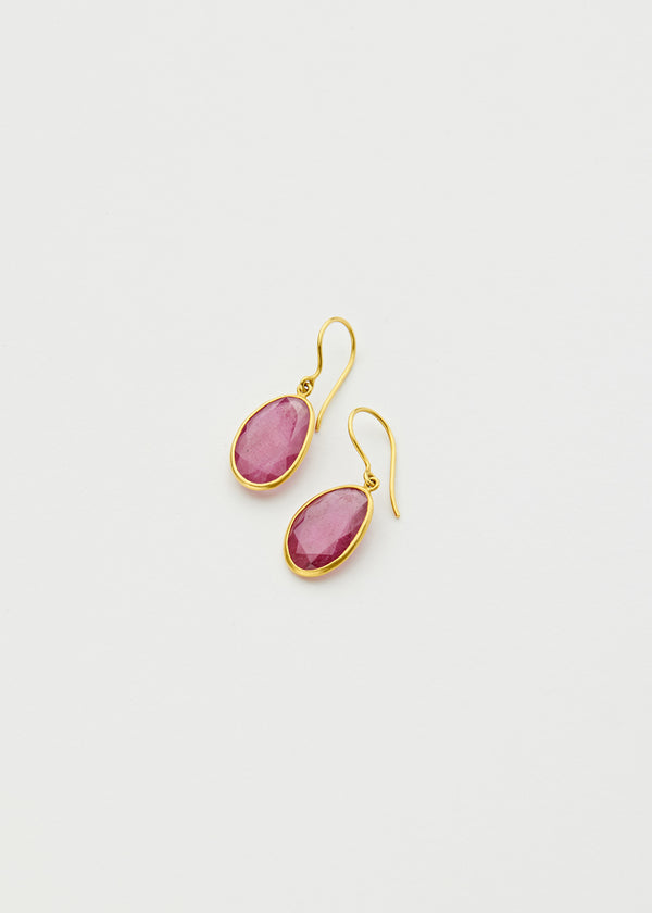 pippa small 18kt Gold Ruby Single Drop Earrings