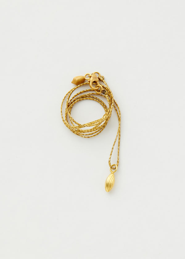 Pippa Small 18kt Gold Seed Pendant On Cord