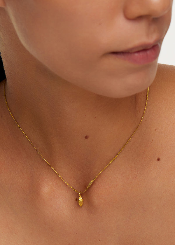 Pippa Small 18kt Gold Seed Pendant On Cord