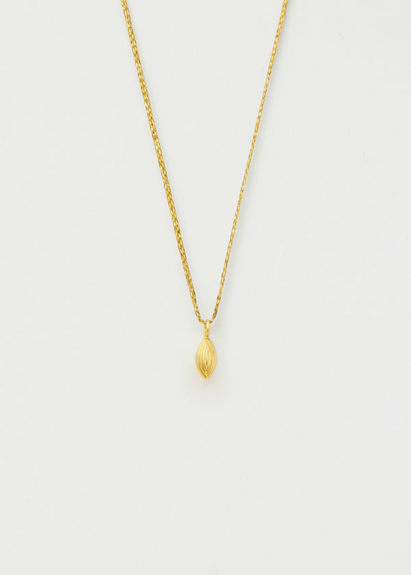 pippa small 18kt Gold Seed Pendant on Cord