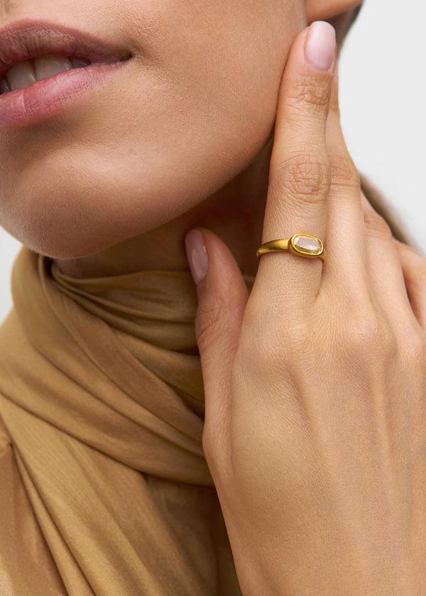 Pippa Small 18kt Gold Small Diamond Greek Ring