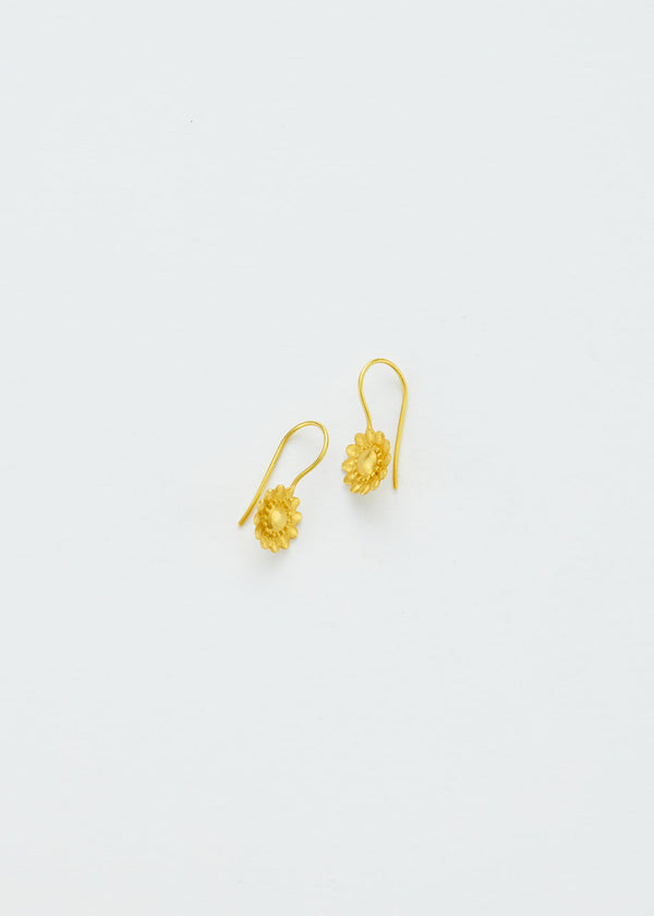 pippa small 18kt Gold Sunflower Earrings