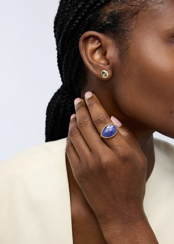 Pippa Small 18kt Gold Tanzanite Greek Ring