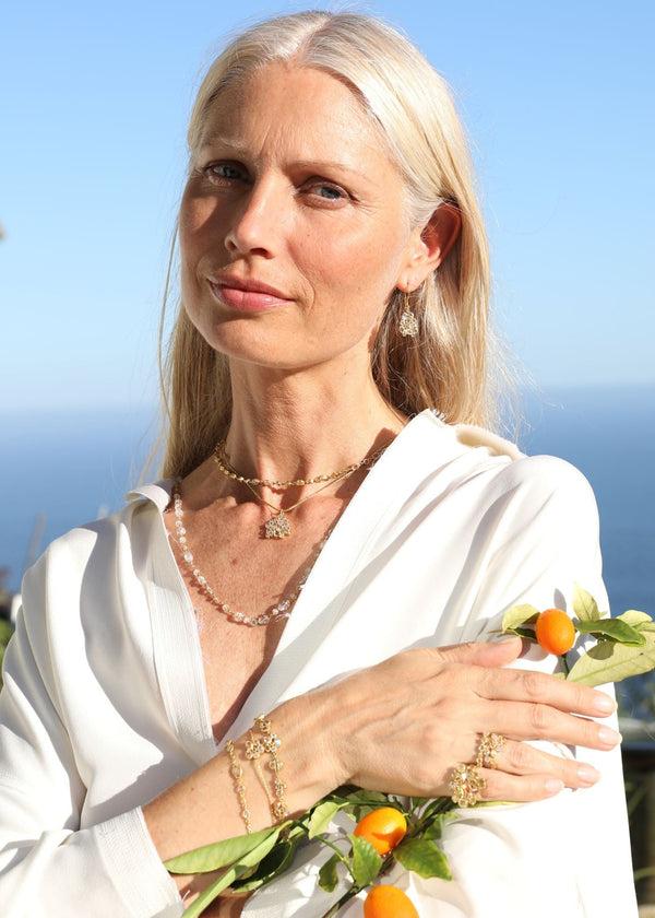 Pippa Small 18kt Gold Theia Cluster Earrings