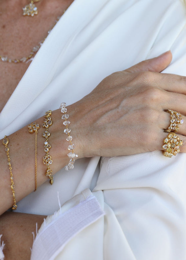 Pippa Small 18kt Gold Theia Herkimer Bracelet