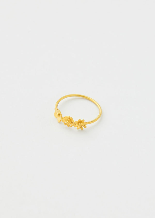 Pippa Small 18kt Gold Triple Flower Ring
