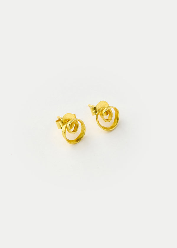 Pippa Small 18kt Gold Zen Rocks Ribbon Studs