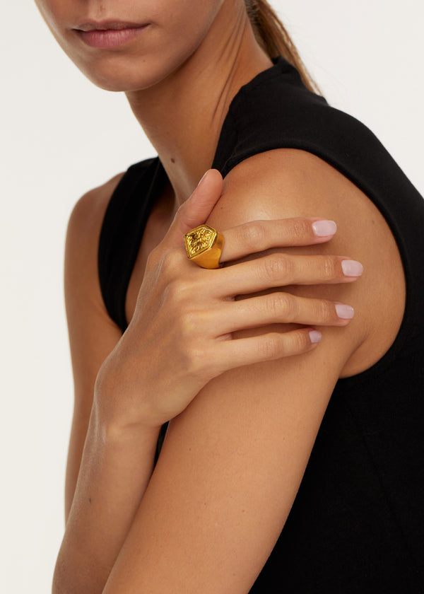 Pippa Small 22k Gold Goddess Durga Tibetan Ring