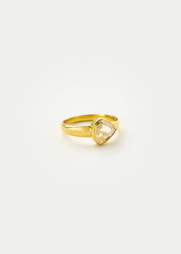 Pippa Small 22kt Gold Diamond Triangle Greek Ring
