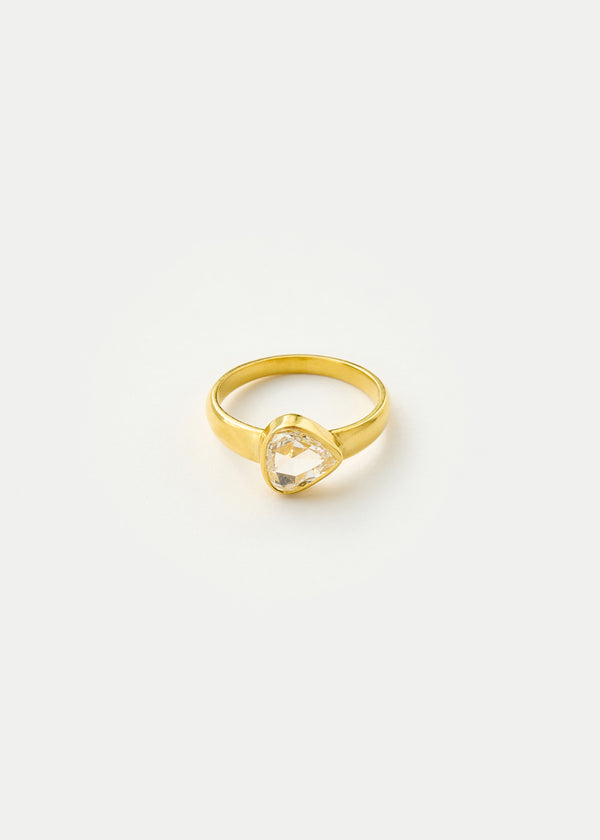 pippa small 22kt Gold Diamond Triangle Greek Ring