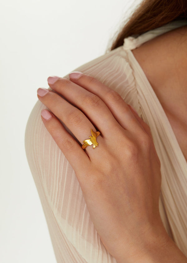 Pippa Small 22kt Gold Doves Of Peace Ring