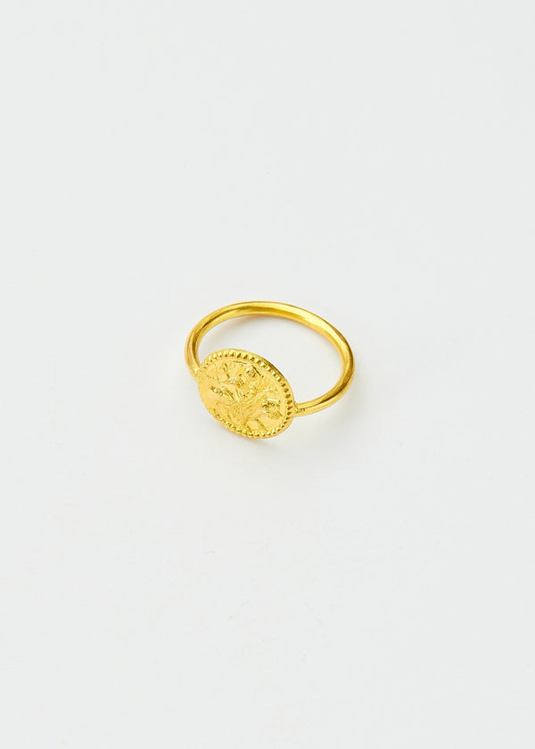 Pippa Small 22kt Gold Goddess Durga Round Ring