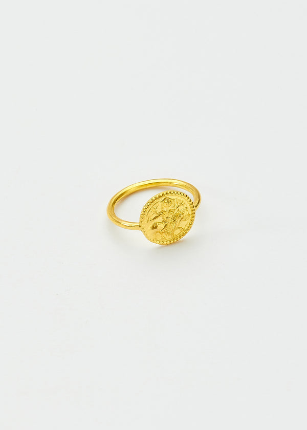 pippa small 22kt Gold Goddess Durga Round Ring