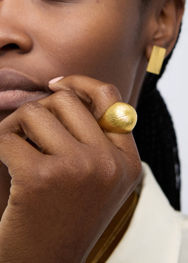 Pippa Small 22kt Gold Starburst Dome Ring