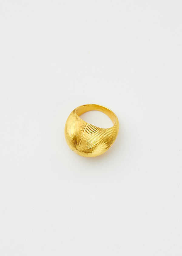 Pippa Small 22kt Gold Starburst Dome Ring