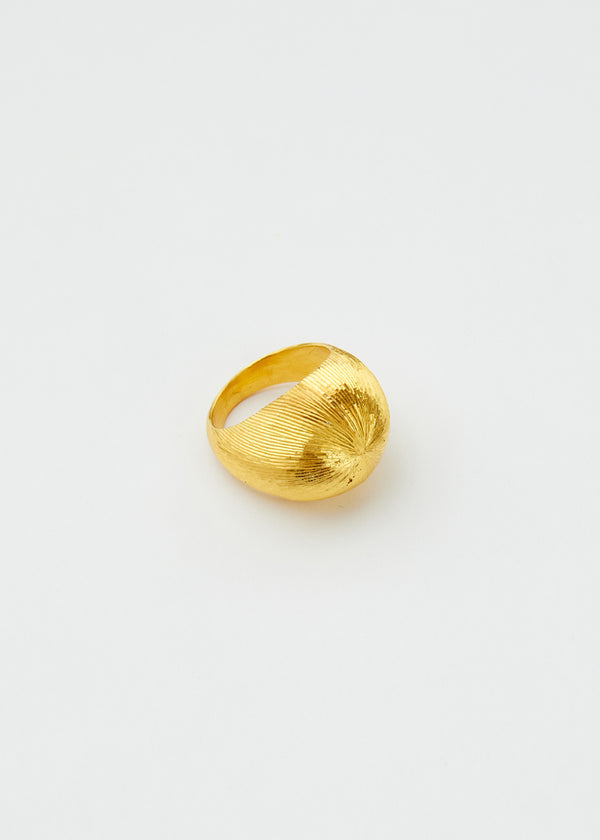 pippa small 22kt Gold Starburst Dome Ring