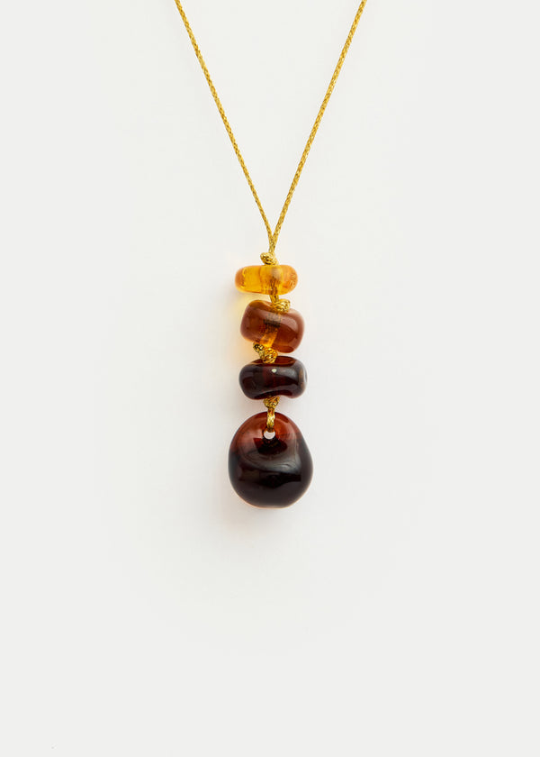pippa small Azaz Amber Glass Beads on Cord