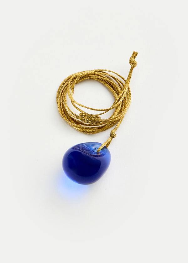 Pippa Small Azaz Blue Round Glass Bead On Cord