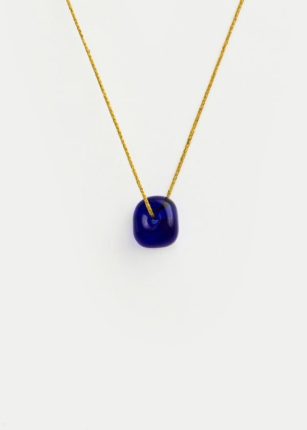 pippa small Azaz Dark Blue Glass Bead on Cord