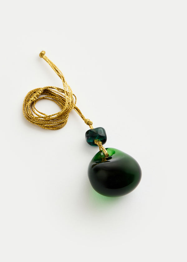 Pippa Small Azaz Green Glass Double Bead On Cord