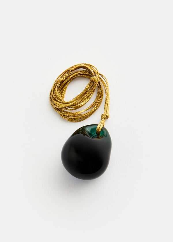 Pippa Small Azaz Large Teal Glass Bead On Cord