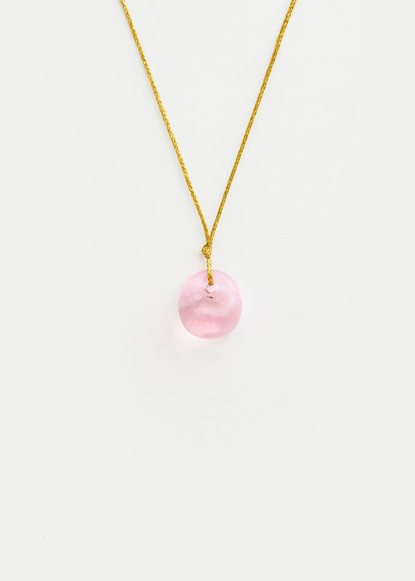 Pippa Small Azaz Pink Glass Bead On Cord