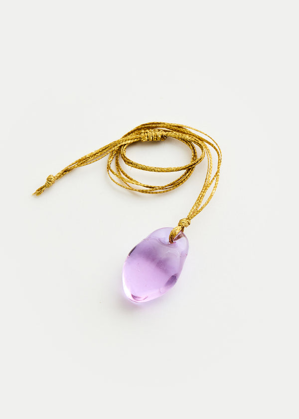 Pippa Small Azaz Purple Glass Bead On Cord