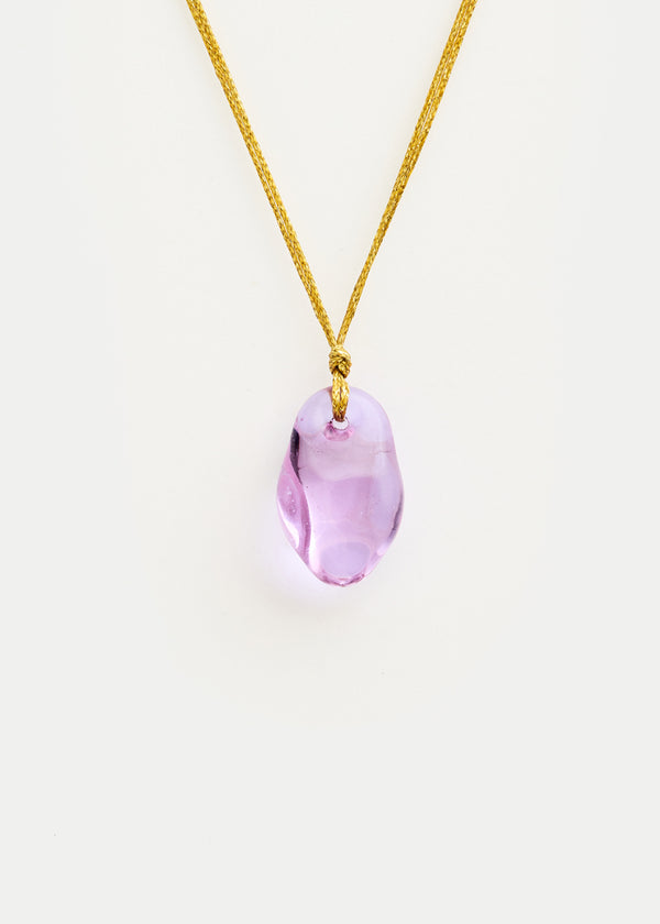 pippa small Azaz Purple Glass Bead on Cord
