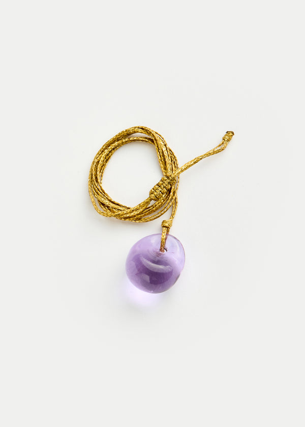 Pippa Small Azaz Purple Round Glass Bead On Cord