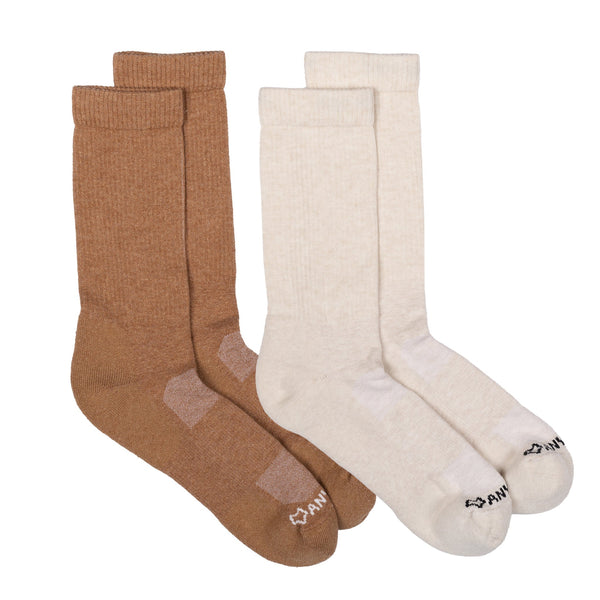 Pistil Anywear Essential Lightweight Crew Sock 2 Pack Coffee/Linen