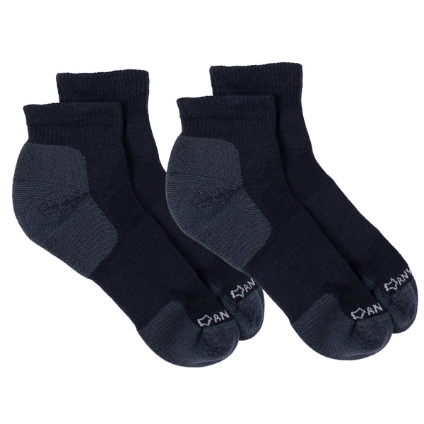 Pistil Anywear Essential Lightweight Quarter Crew Sock 2 Pack Cloud/Cloud